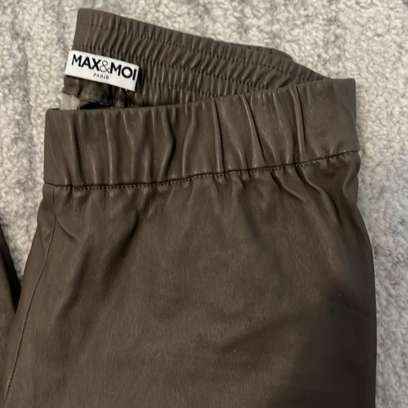 Max & Moi Paris Taupe Leather Pants - Picture 2 of 5
